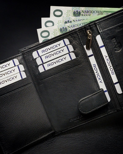 Portefeuille en cuir pour homme noir 12227