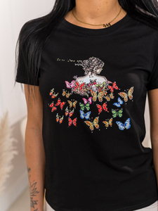 Femme T-shirt imprimé Noir Bolf 95T2525