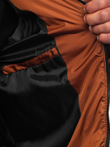 Blouson d'hiver matelassé pour homme marron Bolf 0025