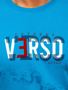 Tee-shirt en coton pour homme turquoise Bolf 14723