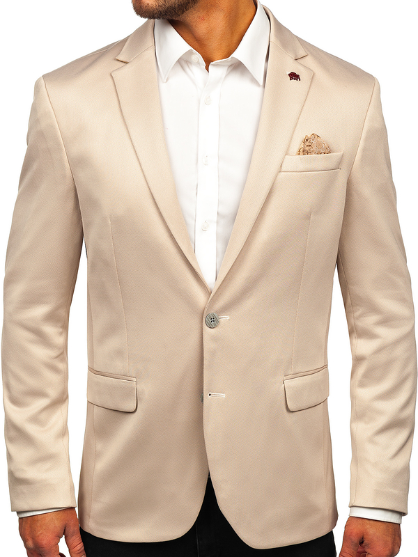 Homme Veste de costume élégante Beige Bolf 022