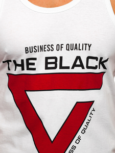 Débardeur boxer imprimé pour homme blanc Bolf 14833