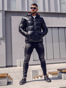 Blouson d'hiver matelassé sportif pour homme noir Bolf EX2138