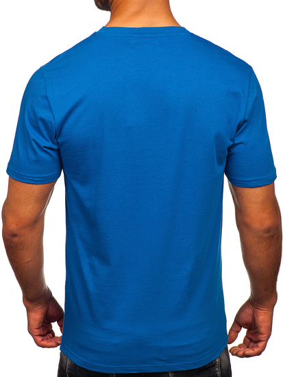 Homme T-shirt imprimé en coton Bleu Bolf MPO3452