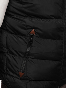 Gilet matelassé à capuche pour homme noir Bolf B5382