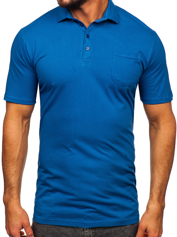 Polo en coton pour homme bleu Bolf 143006