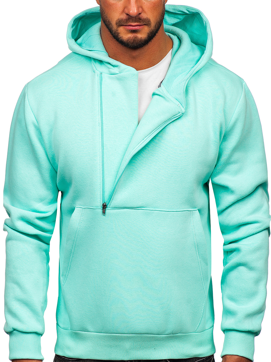 Sweat-shirt à capuche pour homme vert menthe Bolf 02 VERT MENTHE