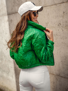 Blouson bomber de transition matelassé pour femme vert Bolf 82622