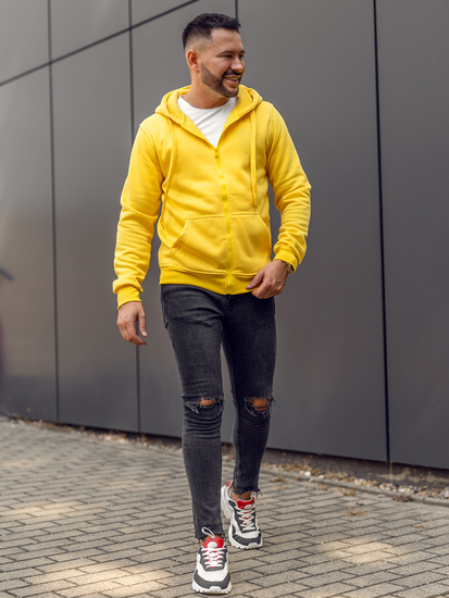 Sweat-shirt à capuche pour homme jaune Bolf 2008A