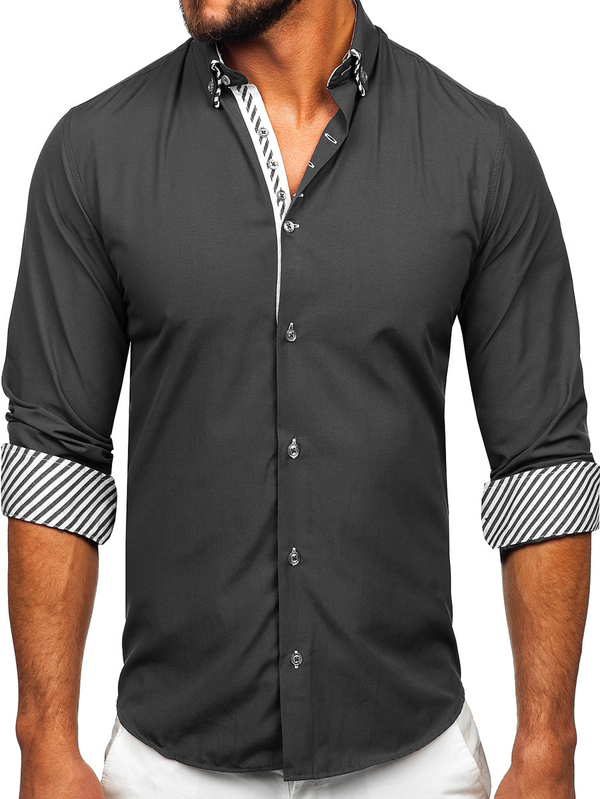 Chemise à manche longue pour homme graphite Bolf 3762