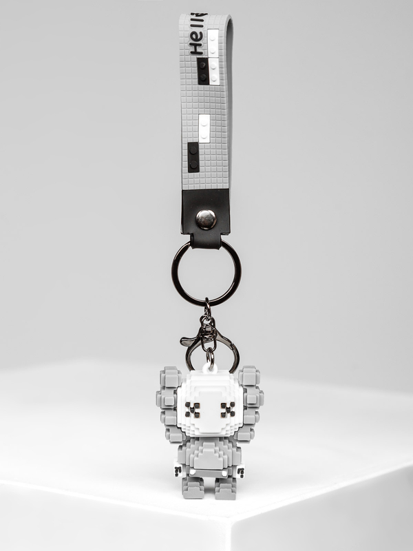 Porte-clés Pixel Gris Bolf TT403-2