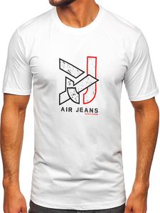 Tee-shirt en coton pour homme blanc Bolf 14769