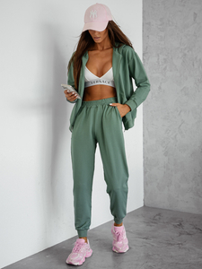 Survêtement deux pièces à capuche femme Kaki Bolf 821110