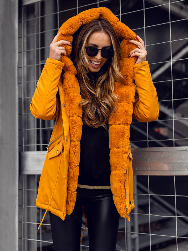 Parka d'hiver à capuche pour femme camel Bolf 5M762