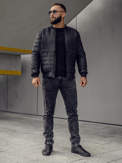 Blouson aviateur matelassé homme noir Bolf MY-02A2