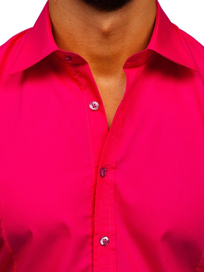 Chemise élégante corail à manches longues pour homme Bolf 1703