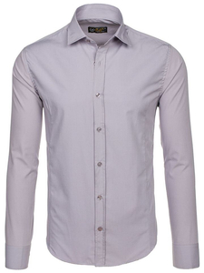 Chemise élégante grise à manches longues pour homme Bolf 1703