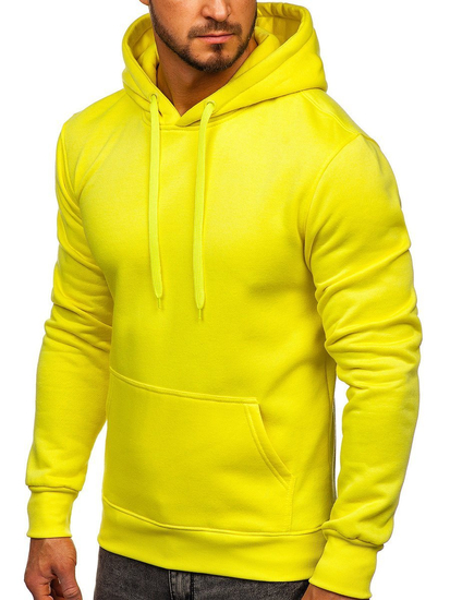 Sweat-shirt pour homme à capuche jaune-fluo kangourou Bolf 2009