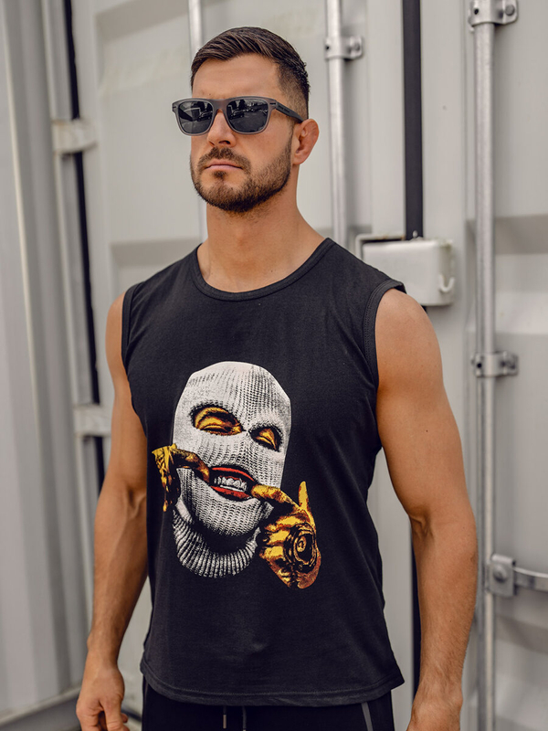 Homme Débardeur imprimé Noir Bolf 14811A