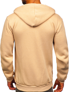 Sweat-shirt beige zippé à capuche pour homme Bolf 2008