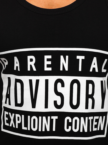 Tank top de boxeur noir avec imprimé Bolf 14855