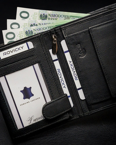 Portefeuille en cuir pour homme noir 12227