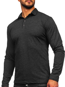 Homme Polo en coton à manches longues Graphite Bolf 5119