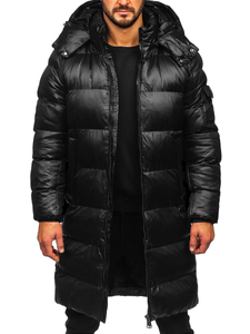 Homme Blouson d'hiver matelassée longue Noir Bolf 9971