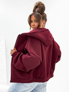 Sweat à capuche isolant papillon pour femme bordeaux Bolf 821112