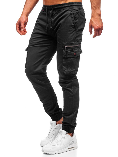 Pantalon jogger cargo pour homme noir Bolf CT6702     