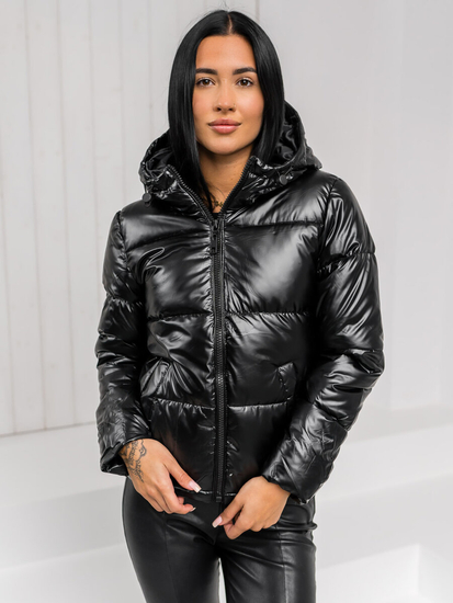 Femme Blouson d'hiver matelassée à capuche Noir Bolf 5M3193A1