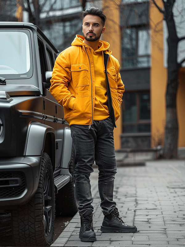 Pantalon jean skinny fit pour homme noir Bolf R927