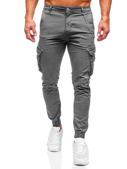 Homme Pantalon jogger cargo Gris Bolf SK850