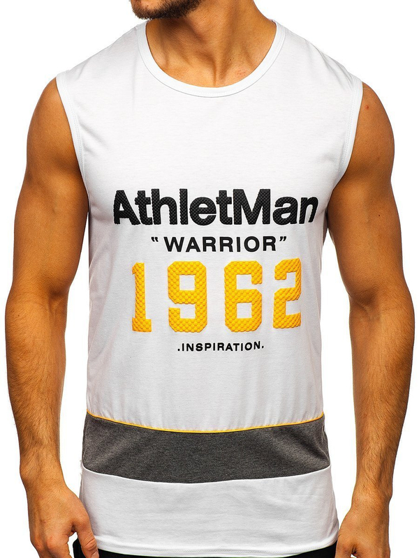 Tee-shirt imprimé pour homme blanc Bolf SS11081