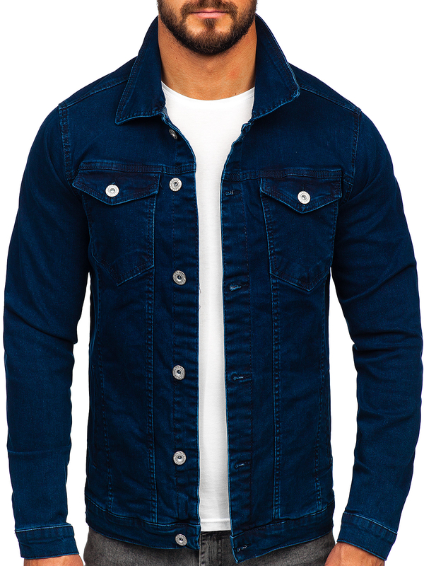 Blouson en jean pour homme bleu foncé Bolf 200