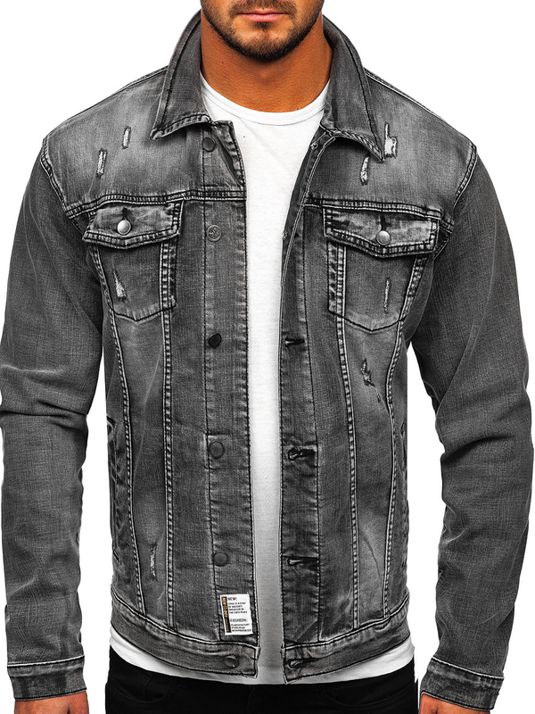 Blouson en jean pour homme gris Bolf MJ500G