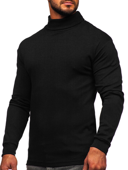 Homme Pull à col roulé basic Noir Bolf 145347-1