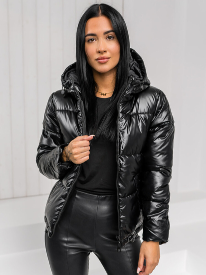 Femme Blouson d'hiver matelassée à capuche Noir Bolf 5M3193A1