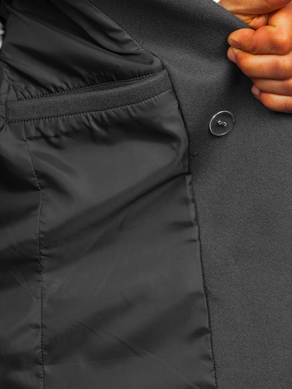 Homme Manteau d'hiver croisé courte Graphite Bolf 11Z8215