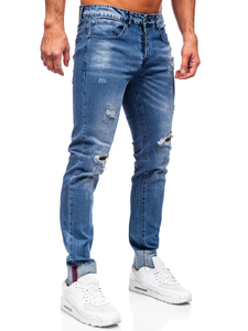Homme Pantalon en jean slim fit Bleu Bolf MP0126B