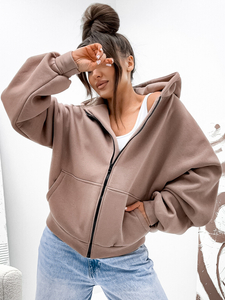 Sweat à capuche isolant papillon pour femme cappuccino Bolf 821112