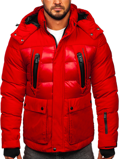Blouson d'hiver matelassé pour homme rouge Bolf 99527