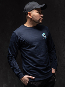 Homme Sweat-shirt imprimé Bleu foncé Bolf 8744A1