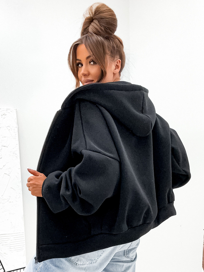 Sweat à capuche isolant papillon pour femme noir Bolf 821112