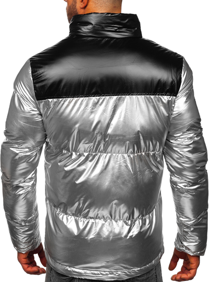 Blouson d'hiver matelassé pour homme argent Bolf 1188
