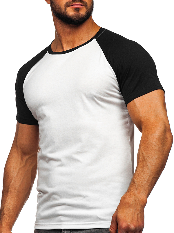 Tee-shirt pour homme blanc-noir Bolf 8T82