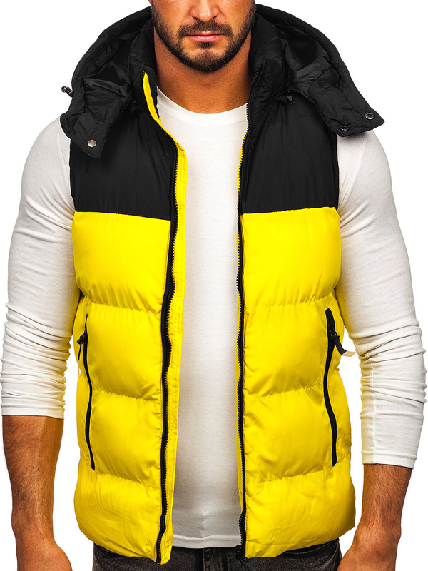 Gilet matelassé à capuche pour femme jaune Bolf 1189