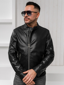 Blouson en cuir pour homme noir Bolf 1073     