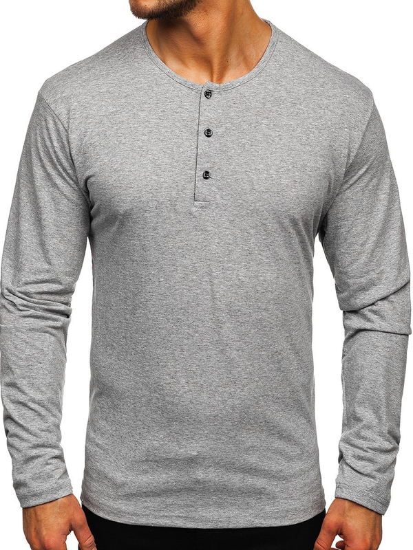 Longsleeve fermé par des boutons pour homme gris Bolf 1114