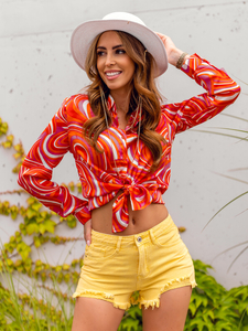 Short en jean pour femme jaune Bolf A63